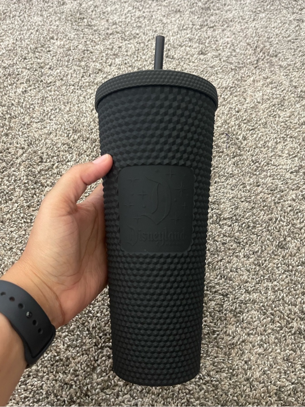 Disneyland Limited Edition Starbucks Matte Black Studded Venti Tumbler 24 Oz